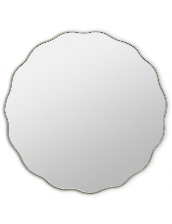 Круглое зеркало в серебряной волнистой раме Fancy M Silver (Фэнси) Smal Ø80 см в интернет-магазине зеркальной мастерской ЗЕРКАЛА-М фото